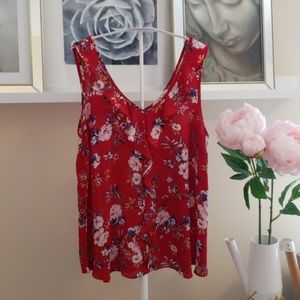 2 /$10 Pink Rose floral tank blouse